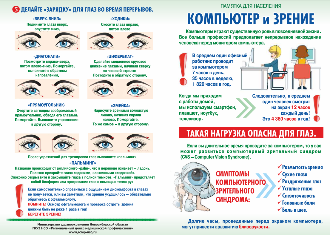 Что есть для глаз и зрения. Памятка гимнастика для глаз. Профилактические упражнения для глаз. Зрение зарядка для глаз. Памятка для зрения.