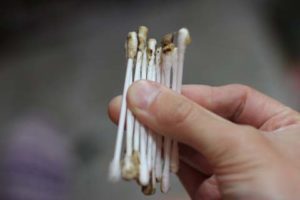 ватные палочки в ушных клещах